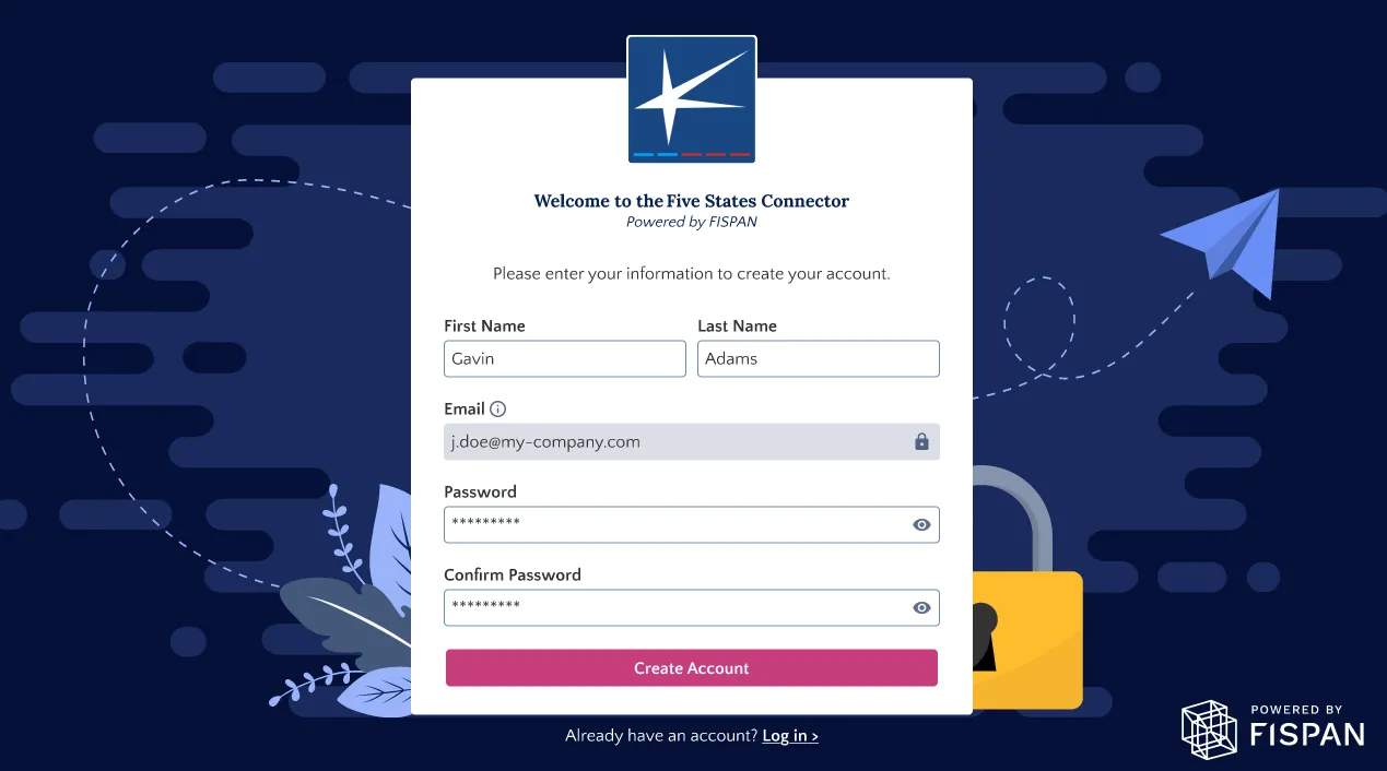 Passwords are required to be 8 characters and contain at least one uppercase, lowercase, number and special character