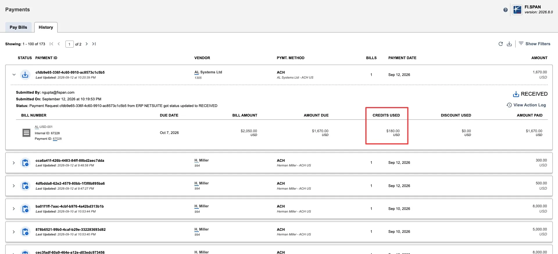 Payment History