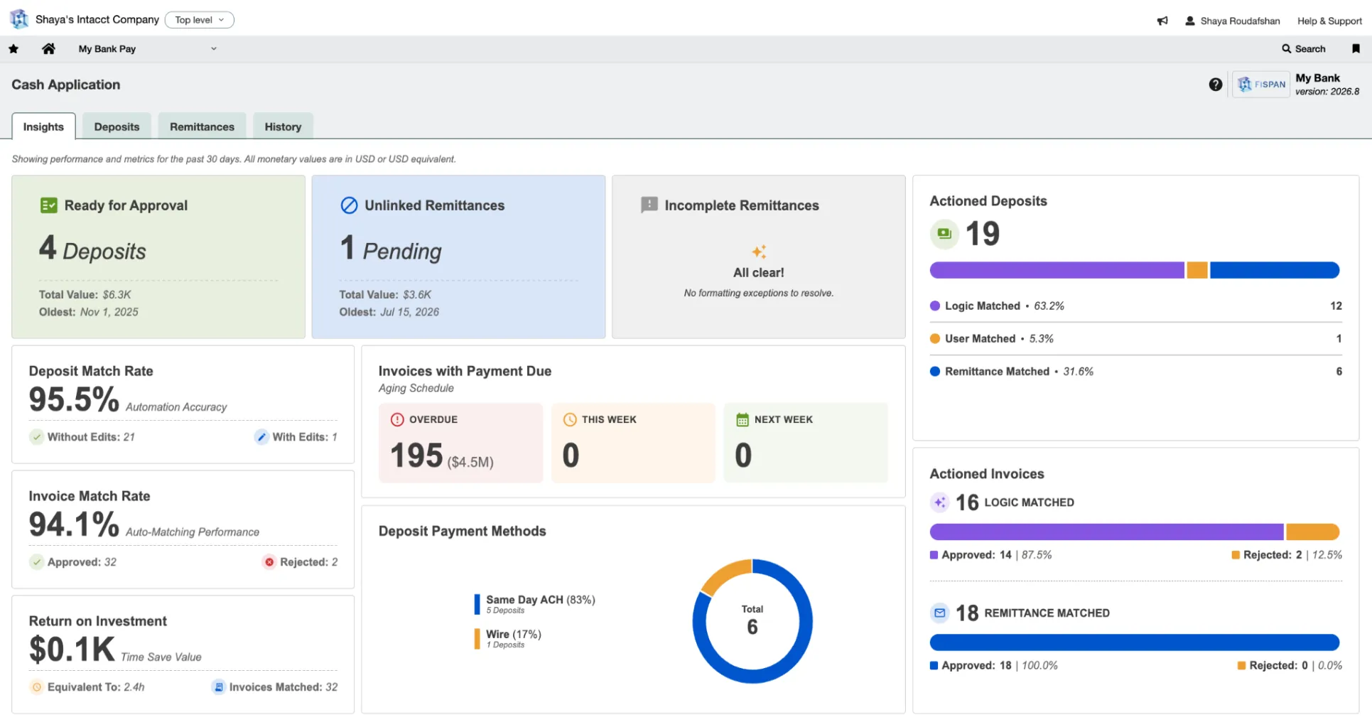 Cash Application Insights tab