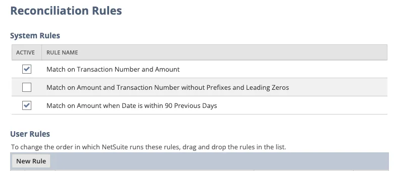Reconciliation Rules Reconciliation Rules