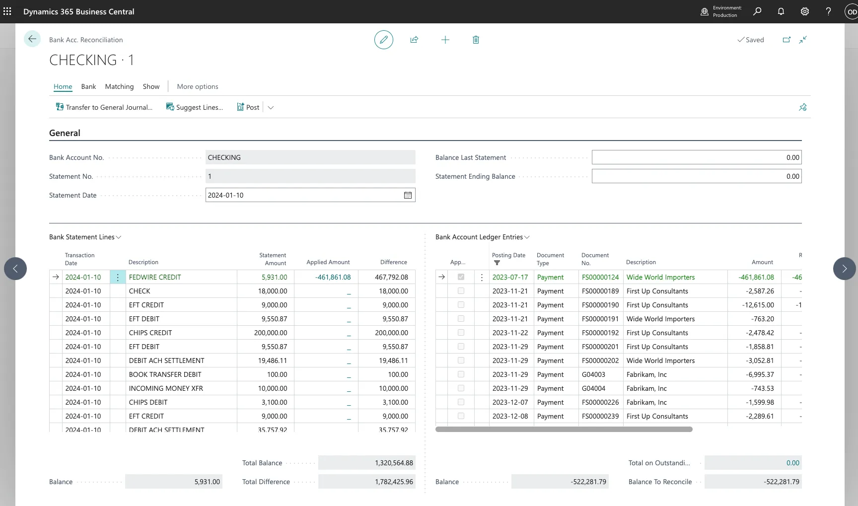 Load the Bank Statement Reconcilation Module
