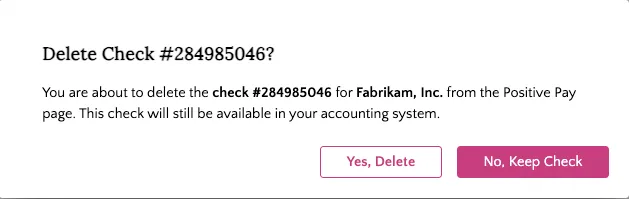Delete Check Delete Check