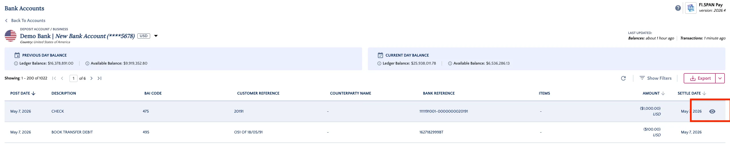View specific transaction
