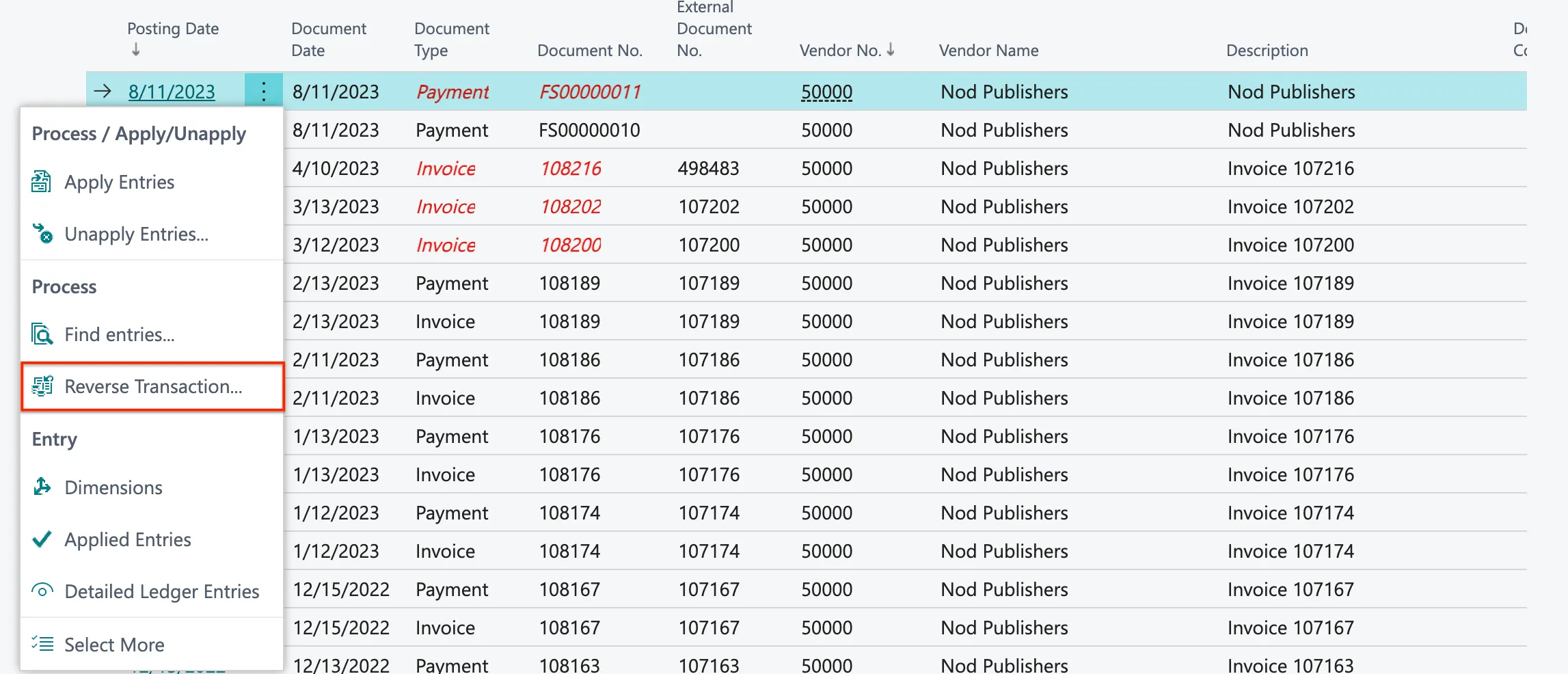 Click Reverse Transaction