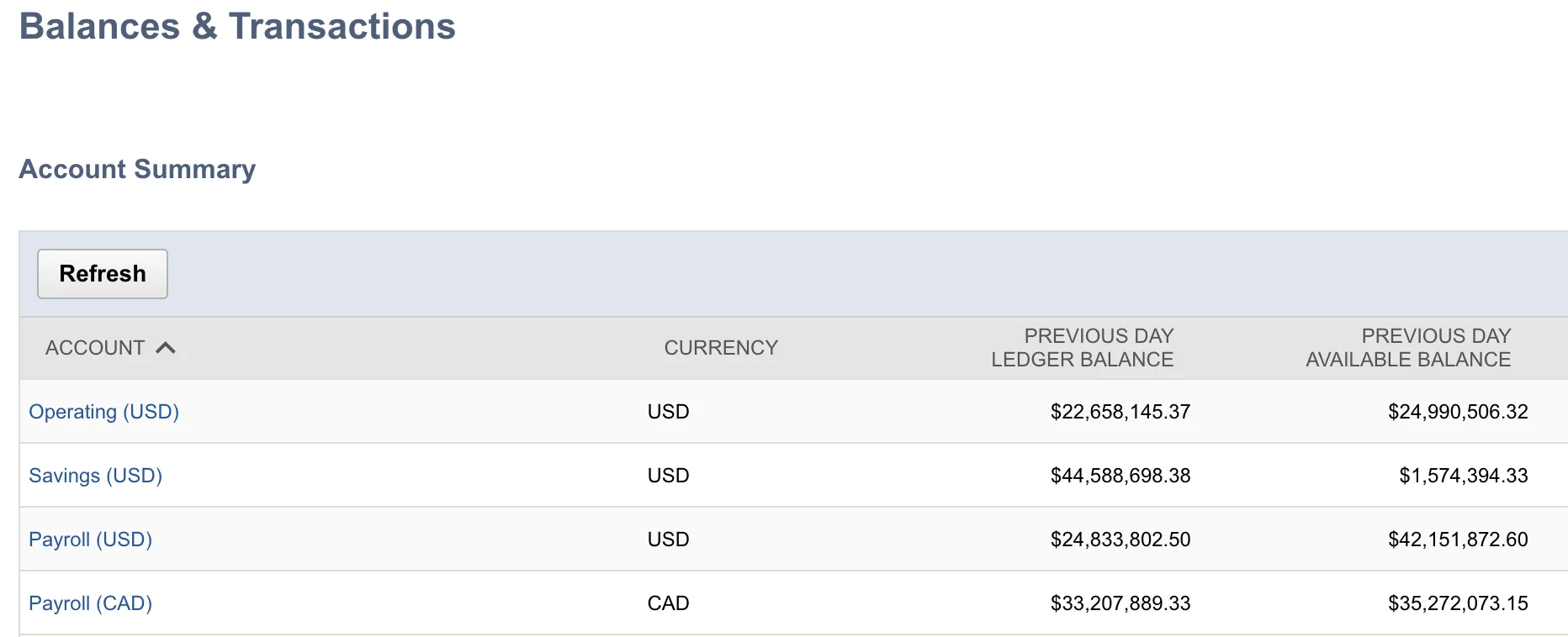 Select Account to Export Transaction
