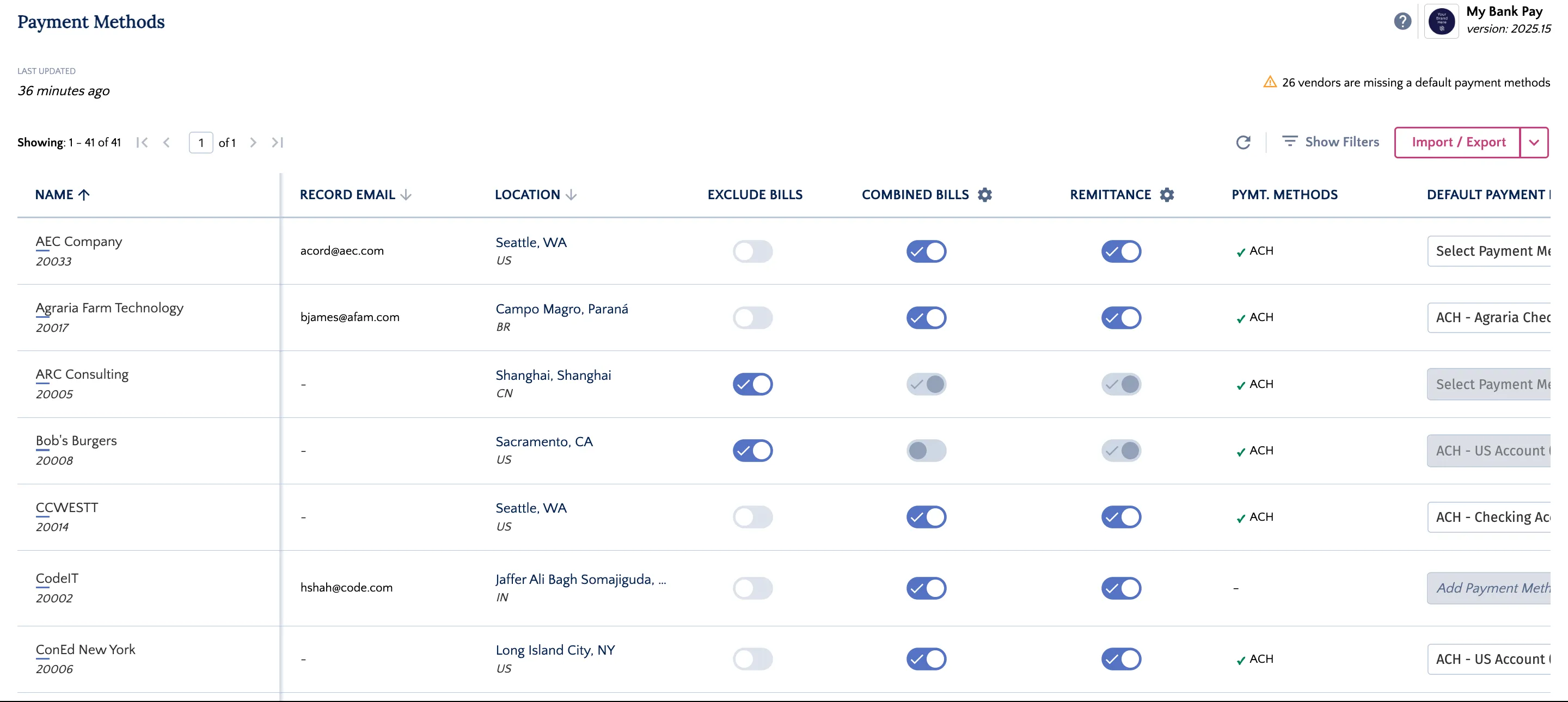 Remittance Toggle Updates Remittance Toggle Updates