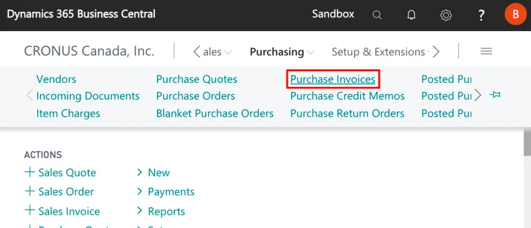 Create a New Purchase Invoice