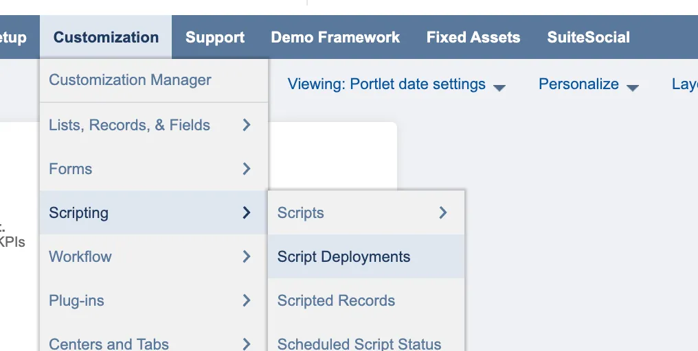 Go to Script Deployments