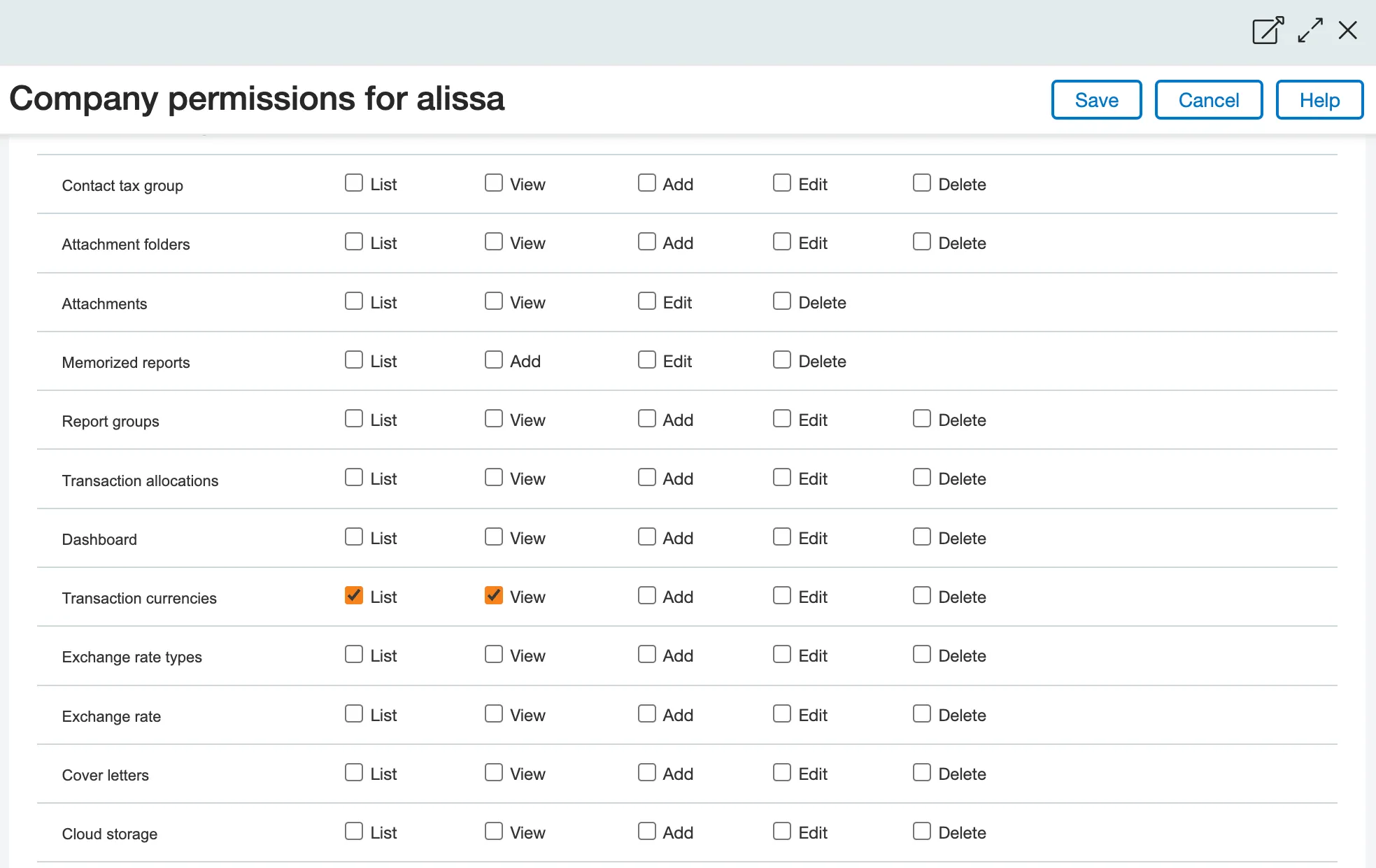 Adding Transaction Currencies permissions