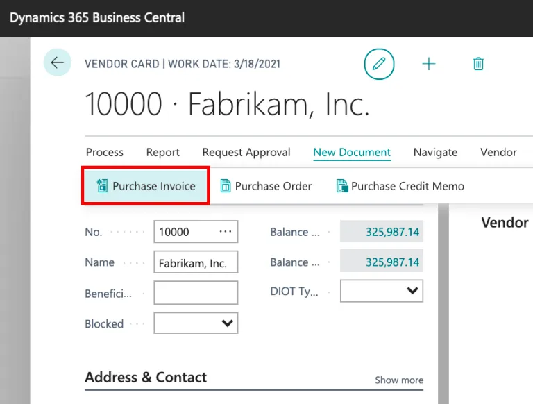 Go to Purchase Invoice