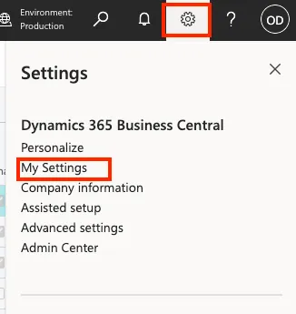 Click on My Settings 