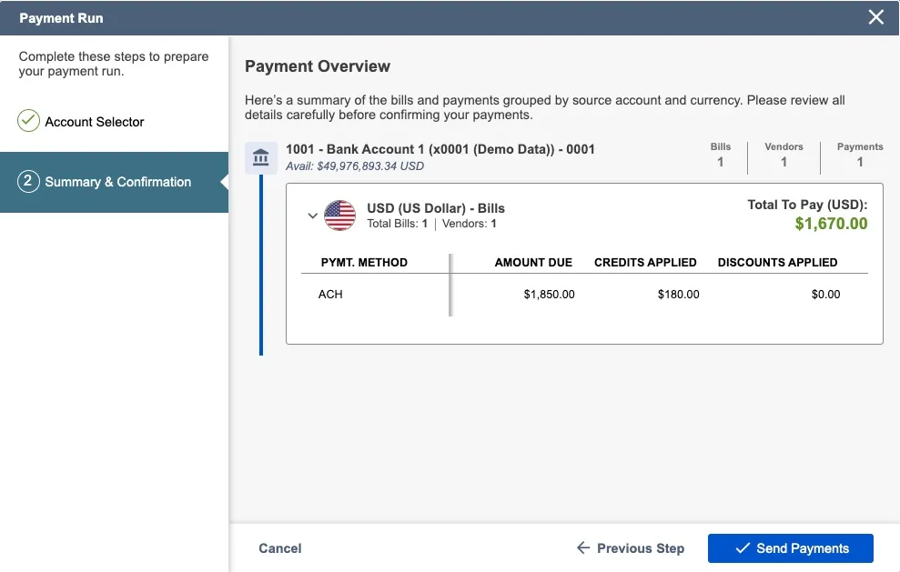 Review Payments Summary