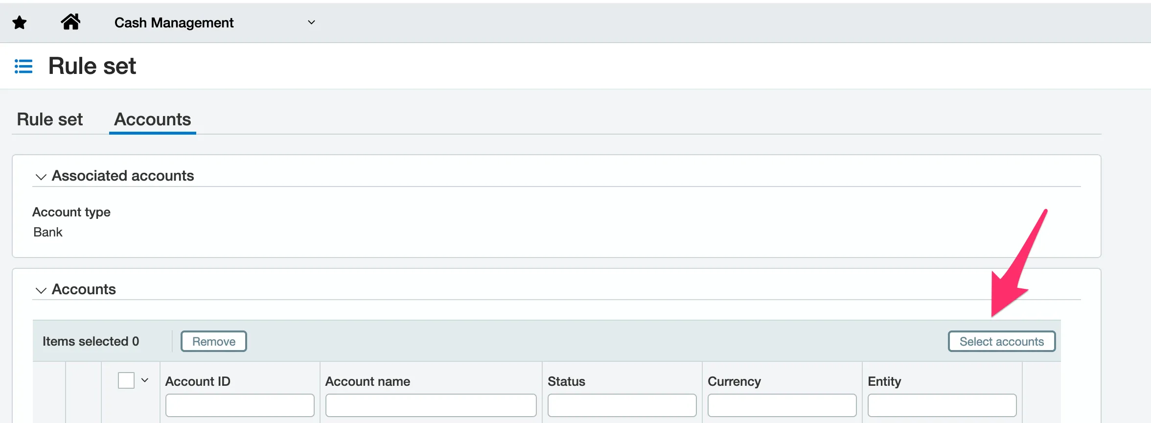 Add Rule Set to Acounts