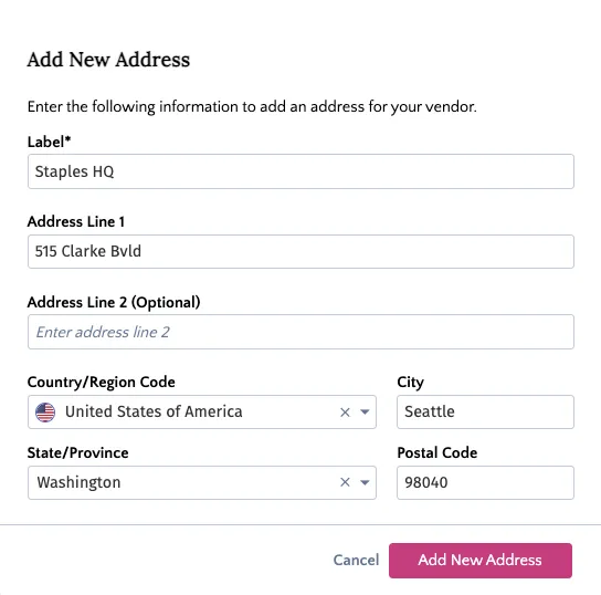 Add Address Information