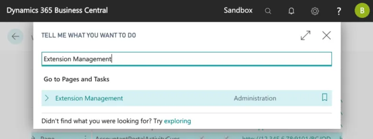 Search Extension Management