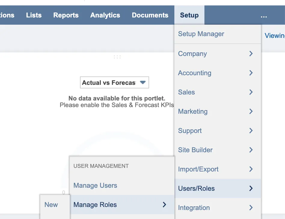 Go to Manage Roles