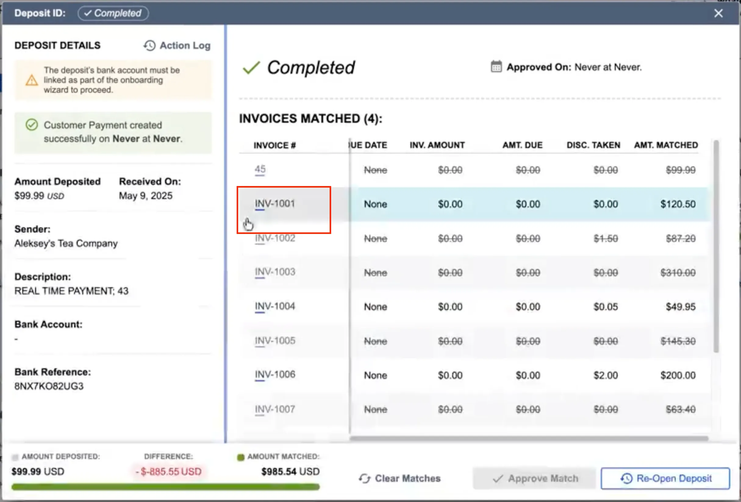 Invoice Deep Link