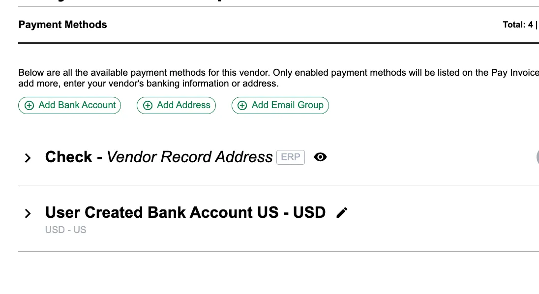 Click on Bank Account