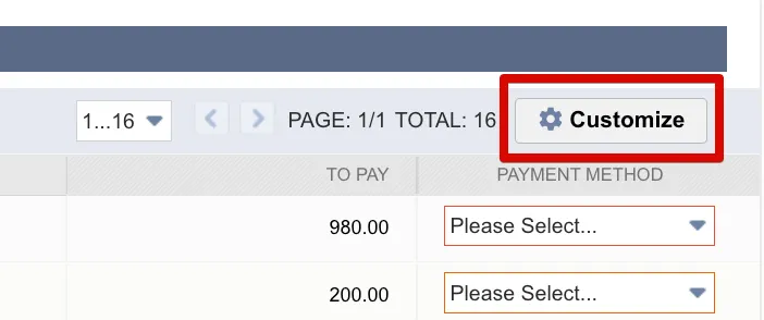 Customize Button on the Pay Vendor Bills Page