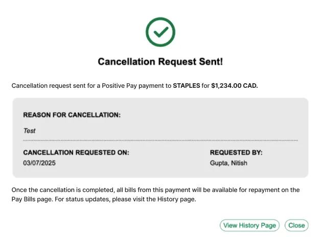 Cancellation Request Confirmation Cancellation Request Confirmation
