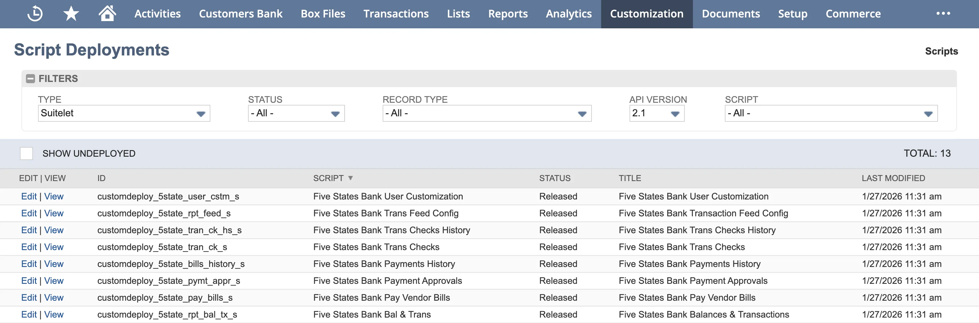 Pay Vendor Bills and User Customization Suitelets