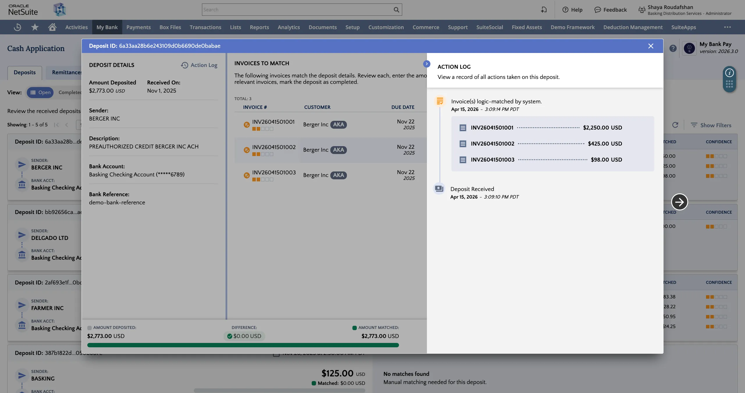 Action log sidebar Action log sidebar