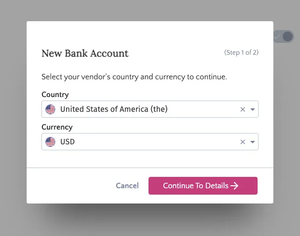 Select Country and Currency