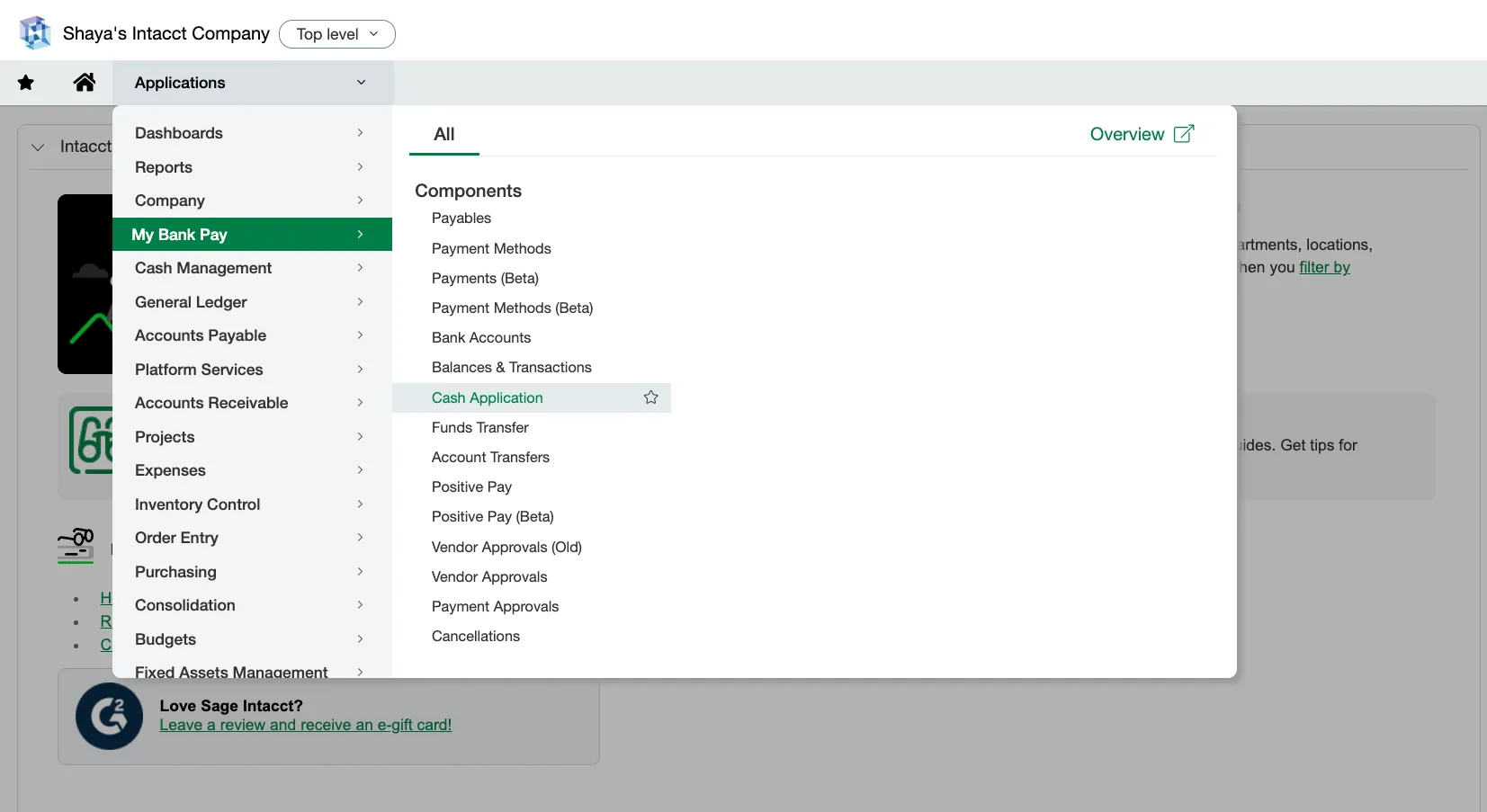Navigating to the Accounts Receivable Cash Application page