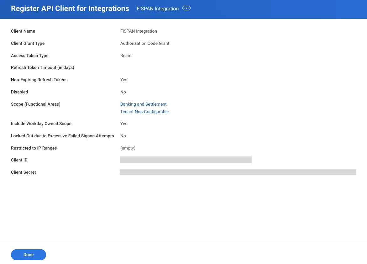 Workday Generated Client ID and Client Secret