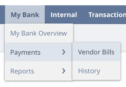 Navigate to the Vendor Bills page