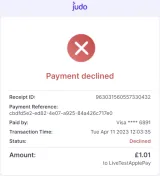 payment declined screen