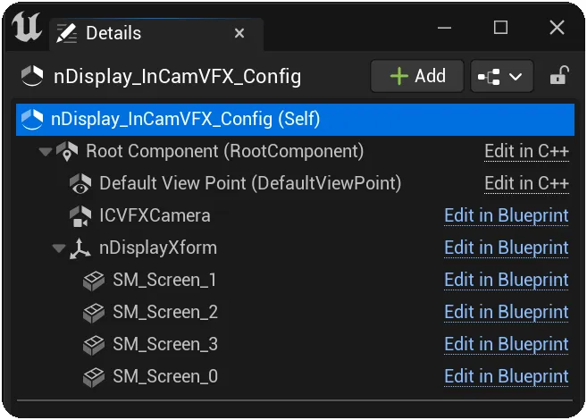 The components of the nDisplay config The components of the nDisplay config