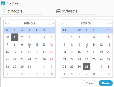 Figure: Select "From" and "To" Dates