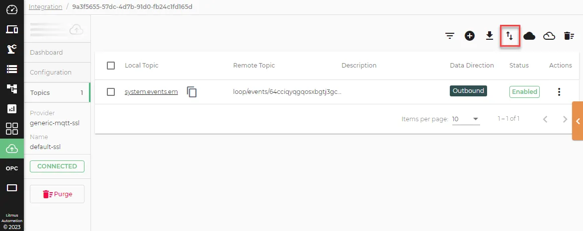 Import from DeviceHub tags icon
