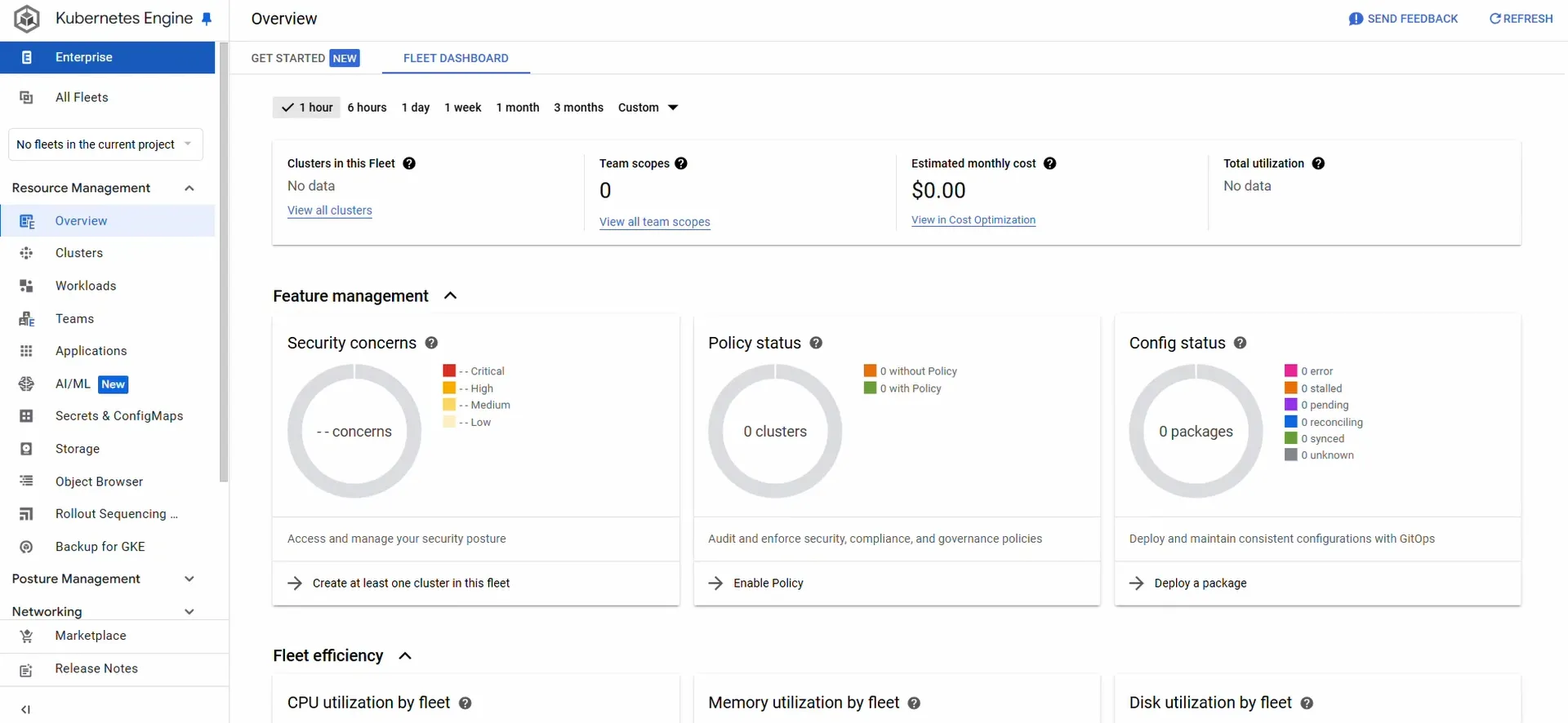 Kubernetes Engine-Overview page