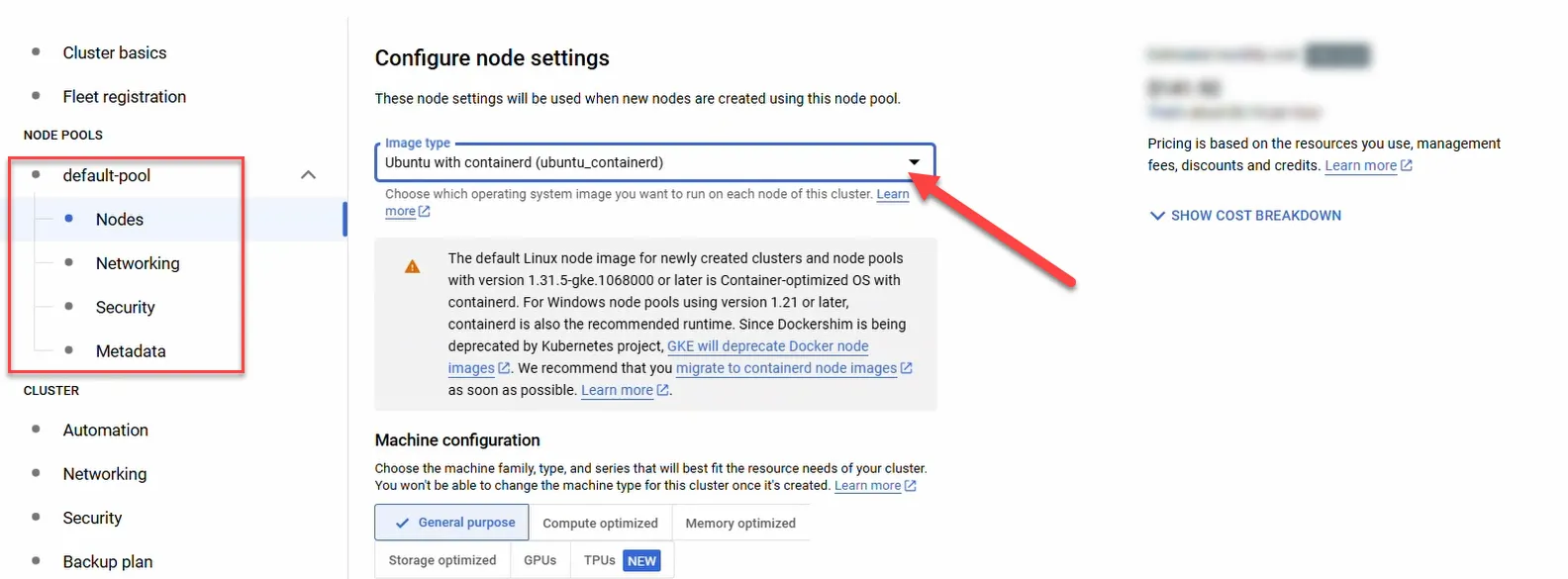 Default Pool Configuration