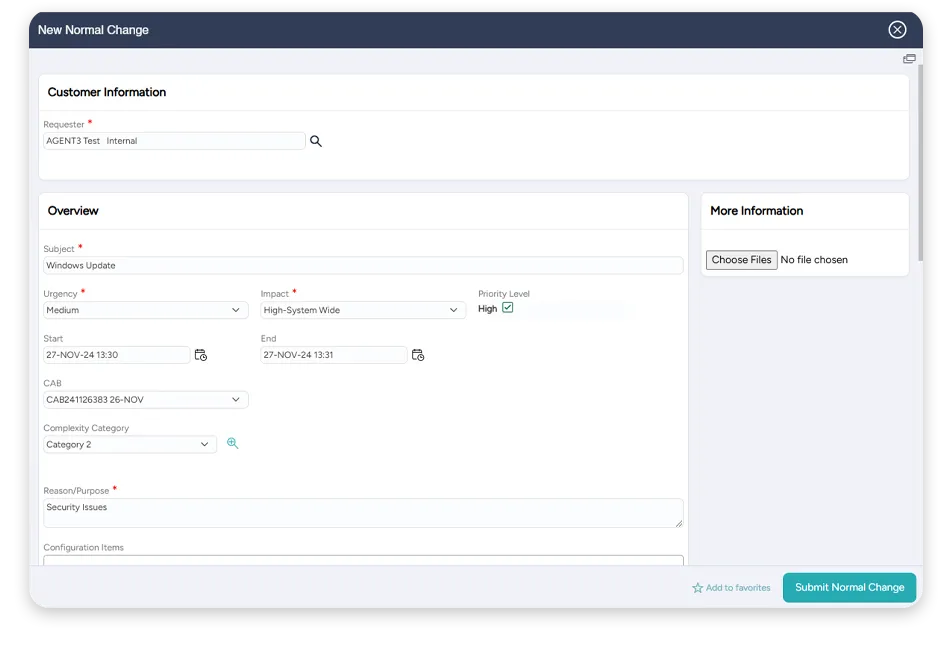 Normal Change Fields