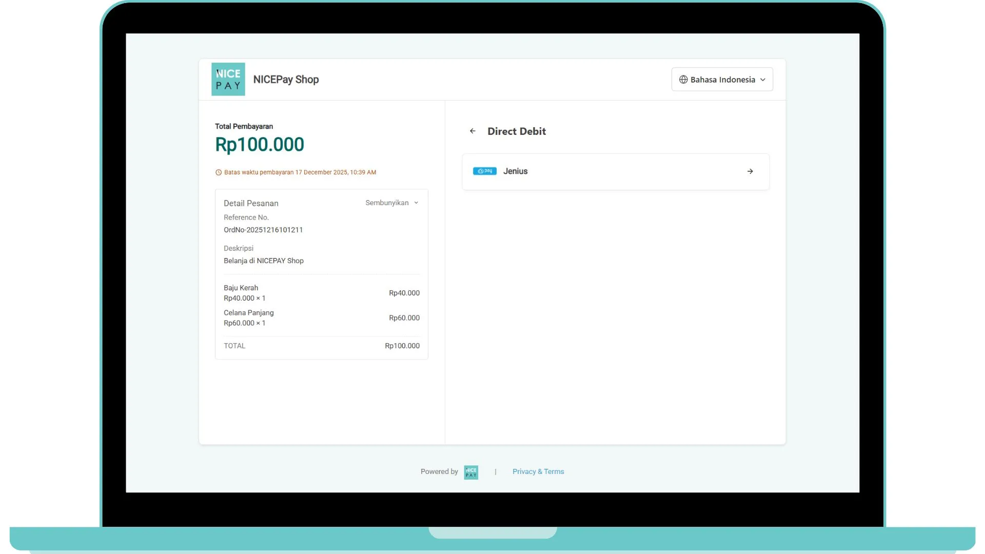 Direct Debit  - Secure Payment Page