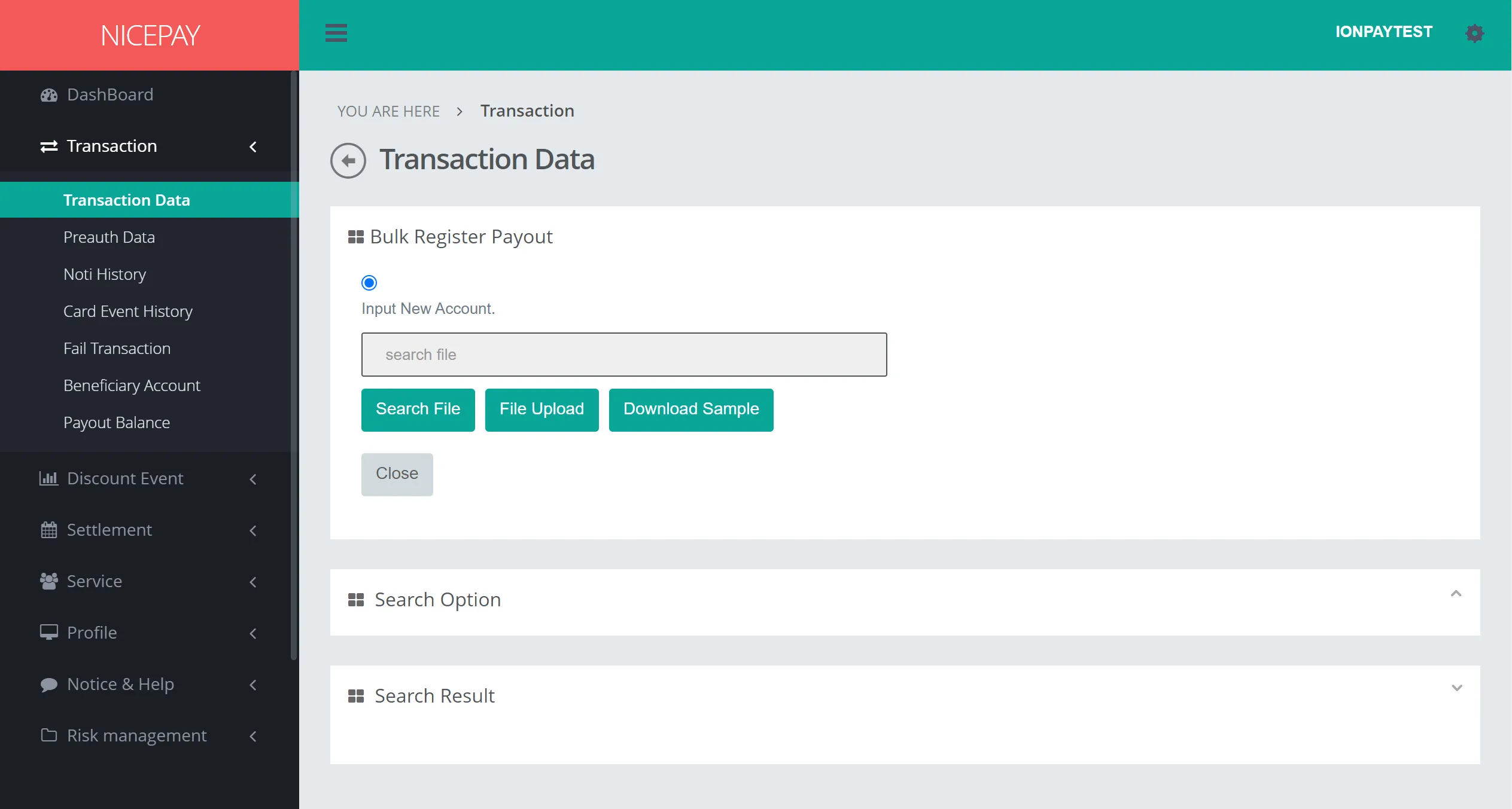 Payout - Register Bulk Transaction