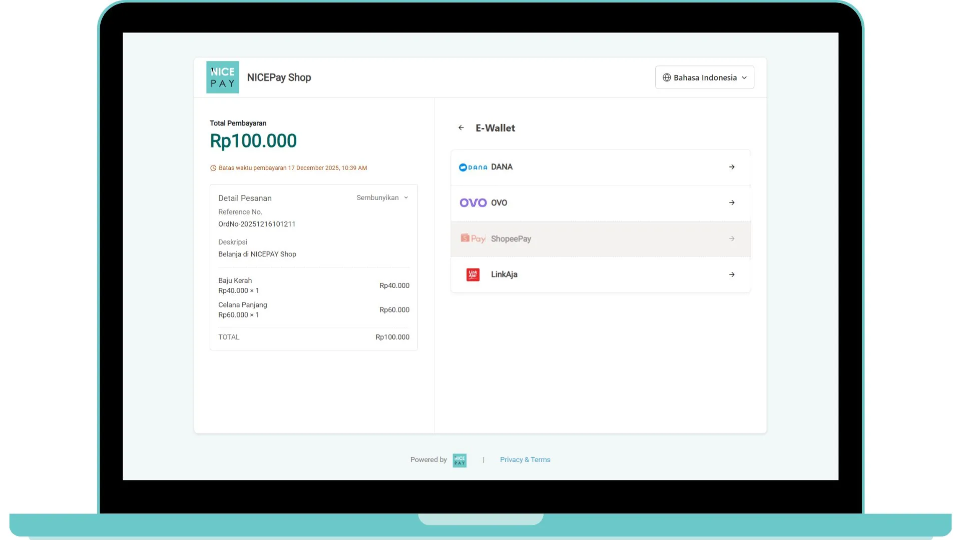 E-Wallet  - Secure Payment Page