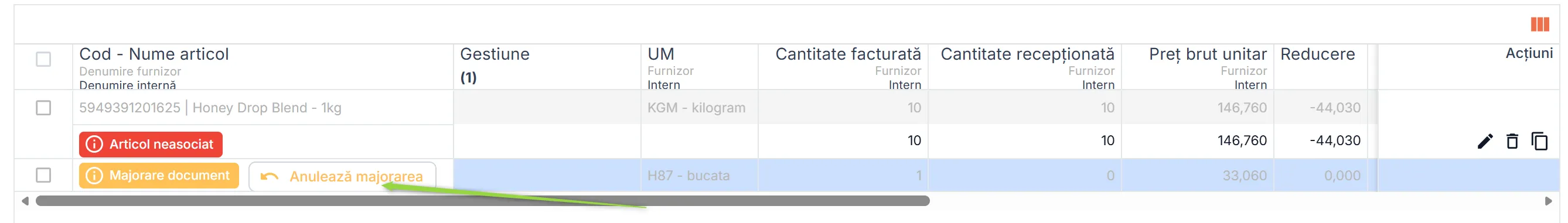 Anulează majorarea