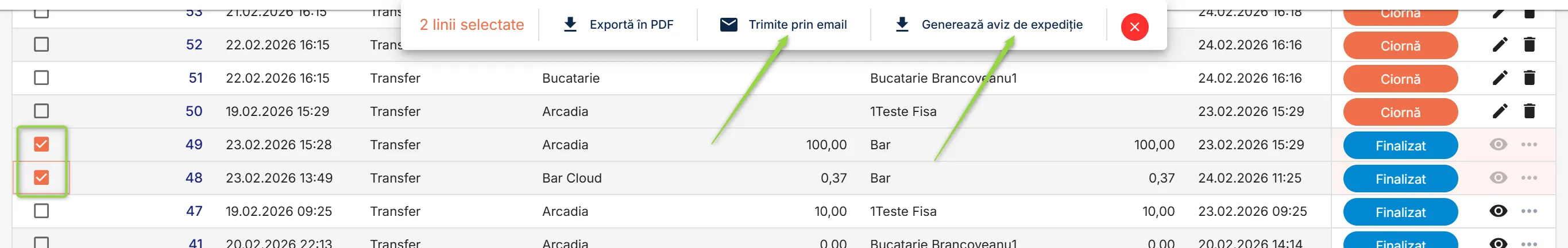 Exportă unul sau mai multe documente