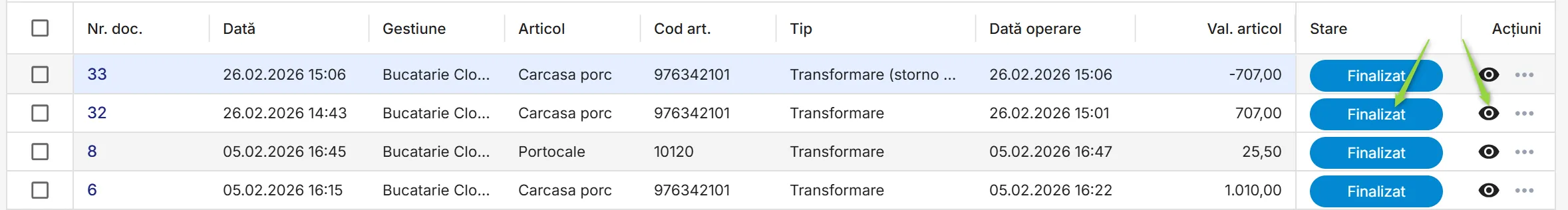 Document de transformare finalizat