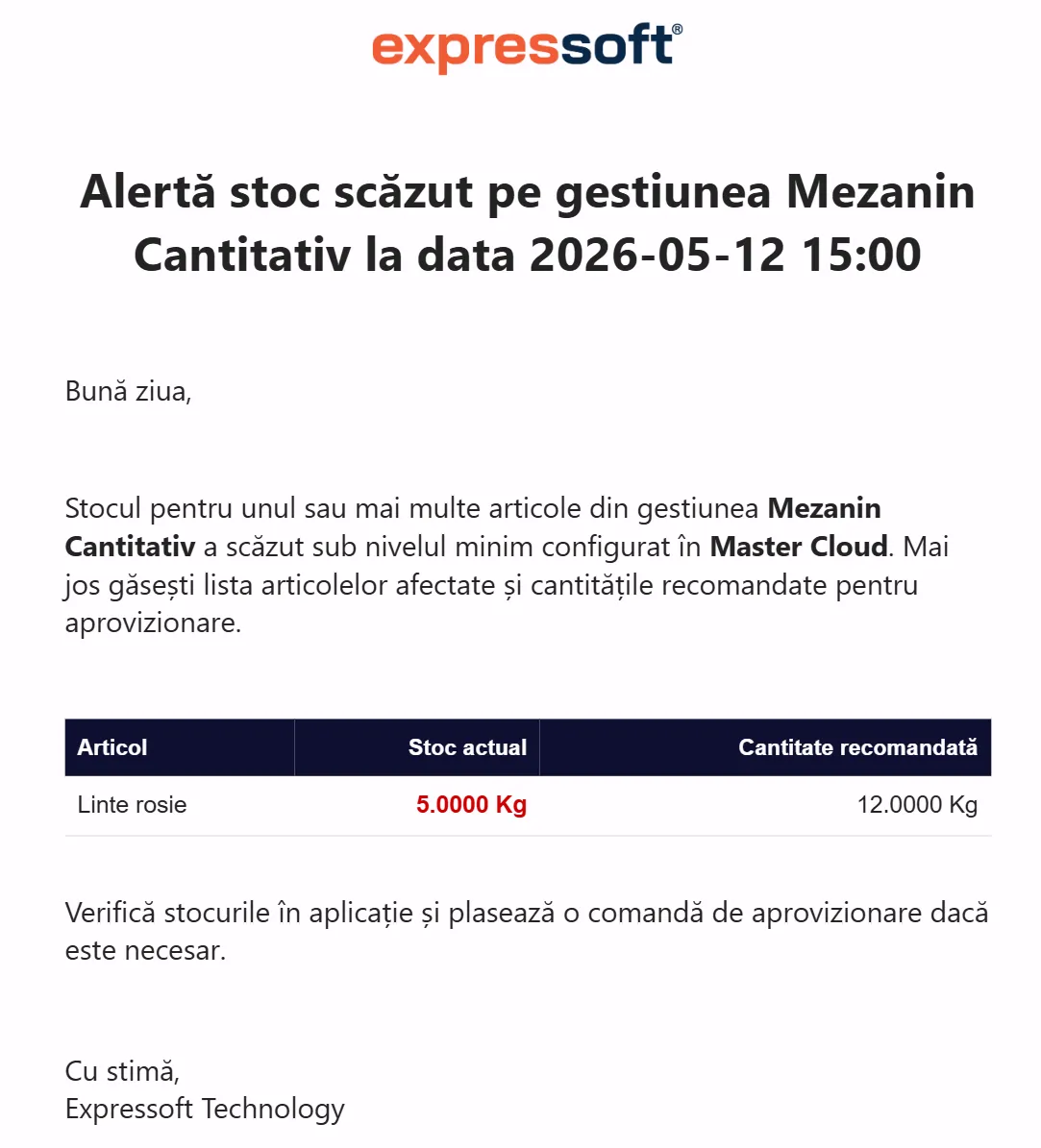 Notificări automate prin email