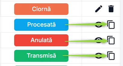 Copiază comandă internă