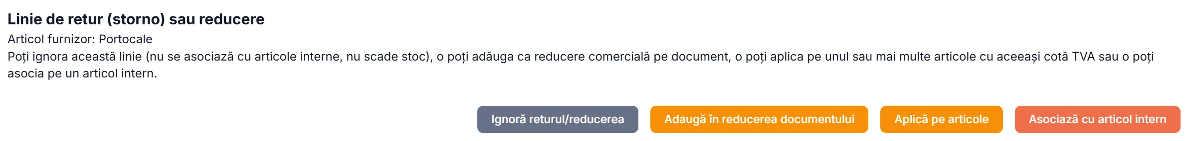 Gestionarea reducerilor afișate ca linie pe factură