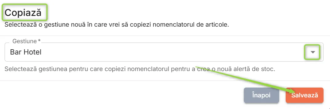 Alege gestiunea destinație