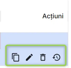 Butoane de acțiuni pe linii