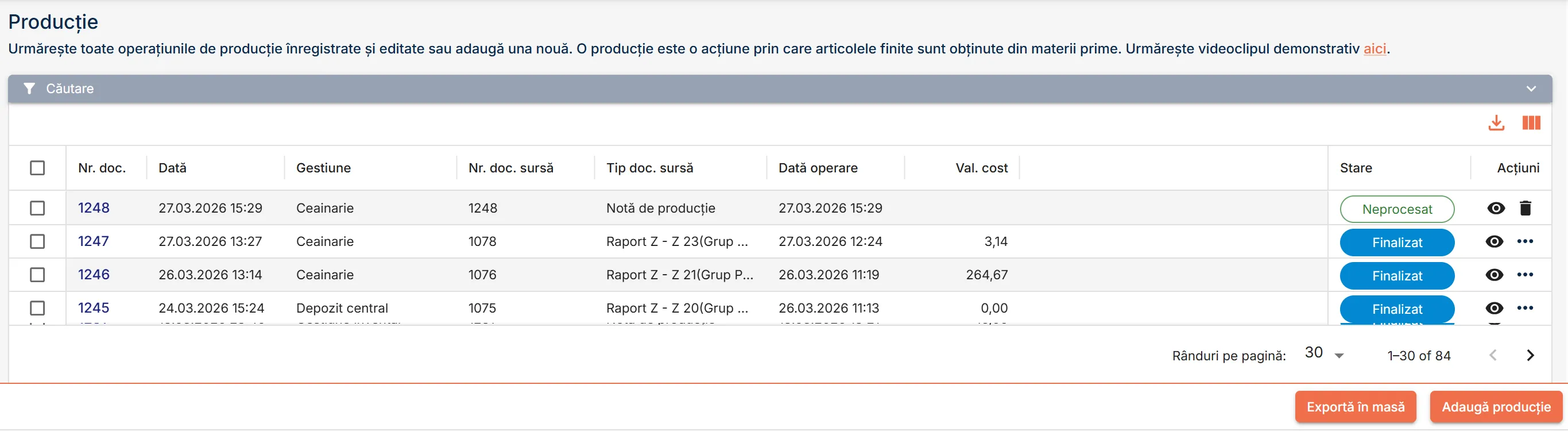 Pagina Producție
