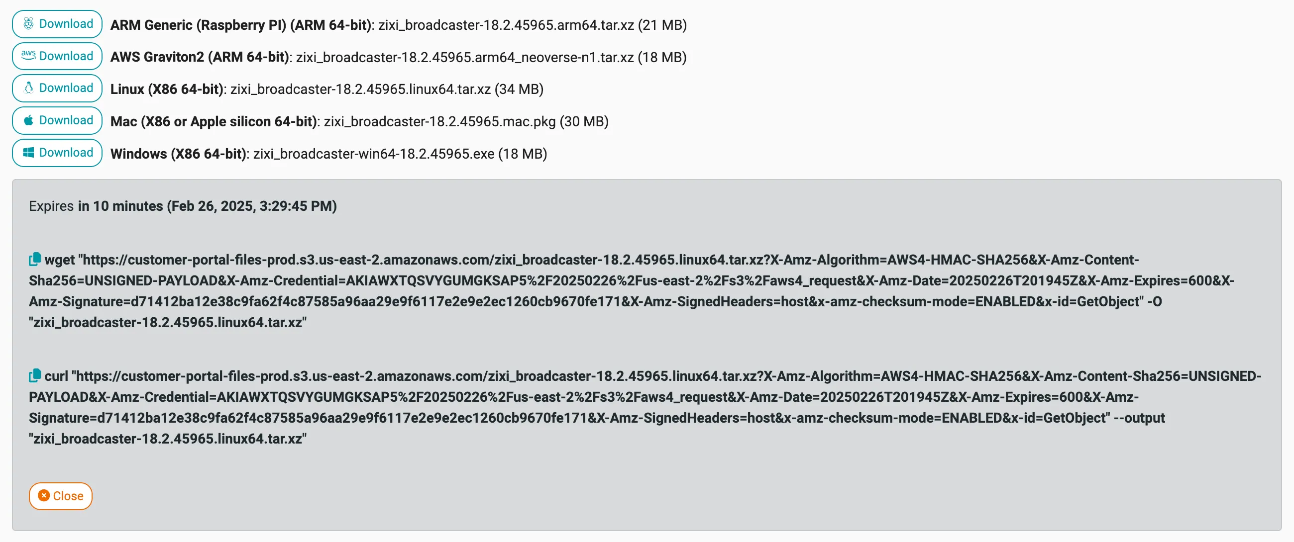 wget command to download Linux installer